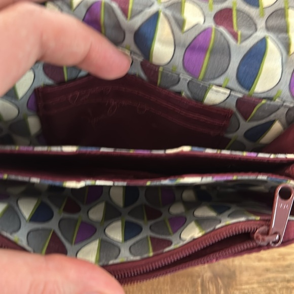 Vera Bradley maroon quilted wristlet purse wallet - Picture 7 of 9